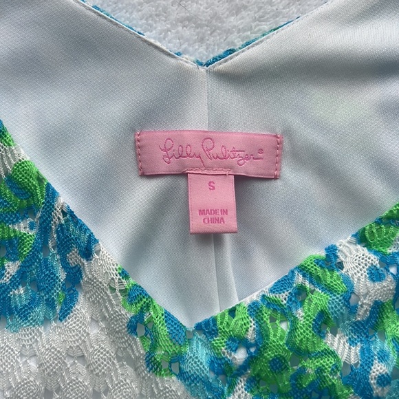 Lilly Pulitzer Size Small Blue/Green/White Dress - Picture 3 of 7
